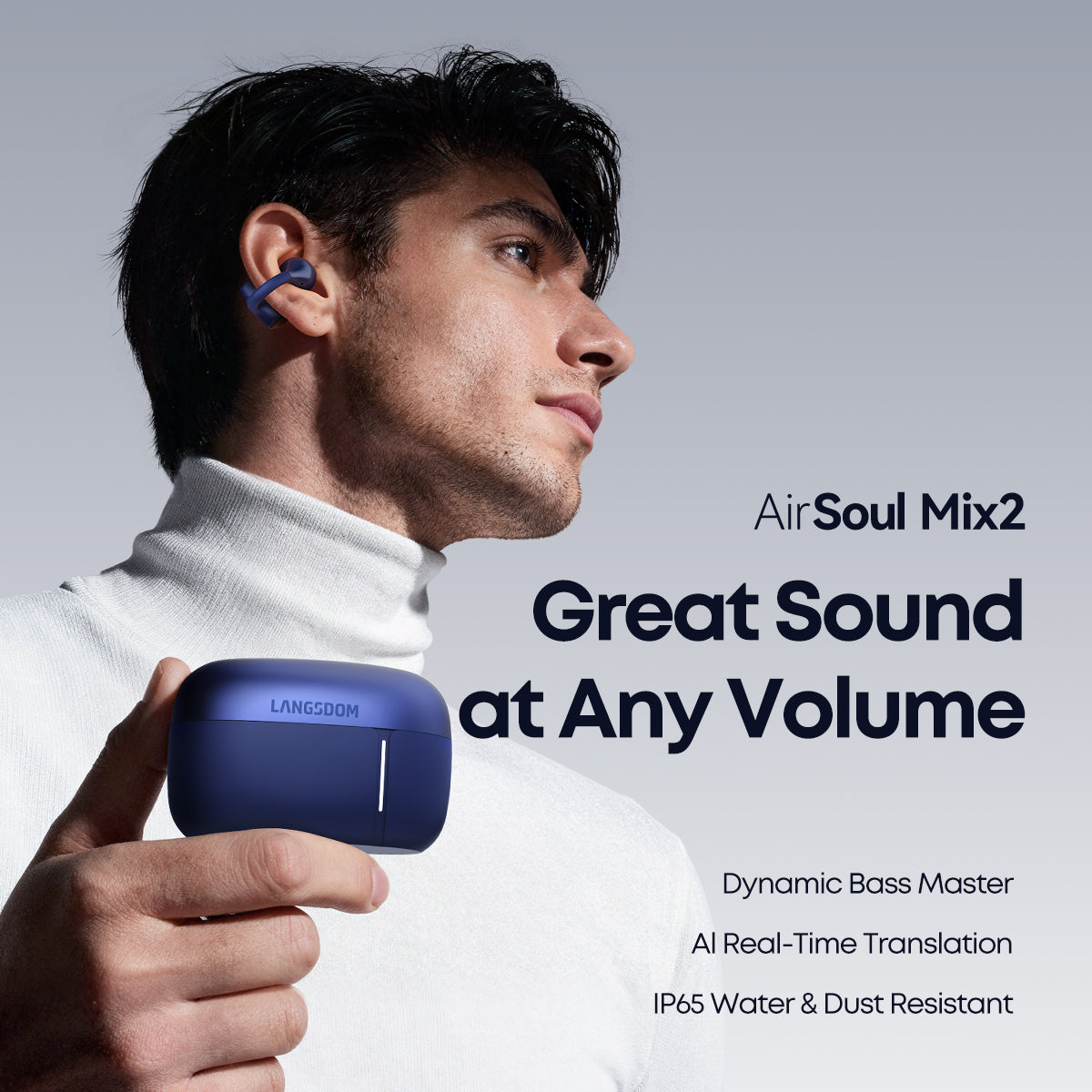 AirSoul Mix2 - Stylish Clip-on Open-Ear Earbuds