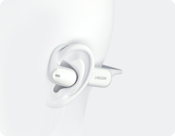 Runner wearing AirWave Pro2 open-ear sports headphones while staying aware of the surroundings