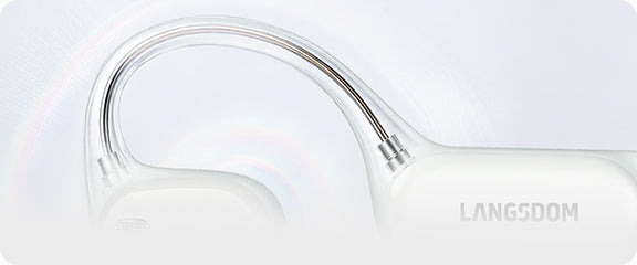 AirWave Pro2 open-ear headphones with flexible titanium alloy ear hooks and soft silicone