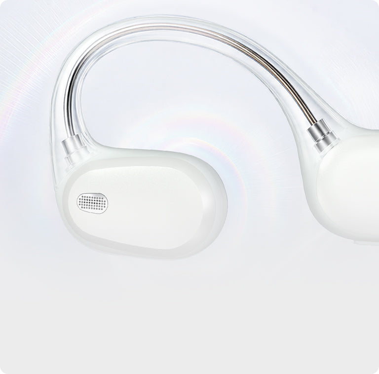 AirWave Pro2 open-ear headphones with flexible titanium alloy ear hooks and soft silicone