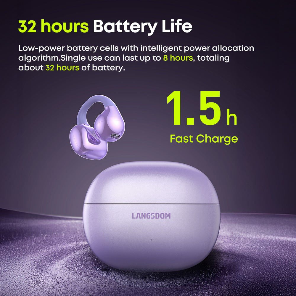 LANGSDOM TS30 - Sleek Clip-On Open-Ear Earbuds
