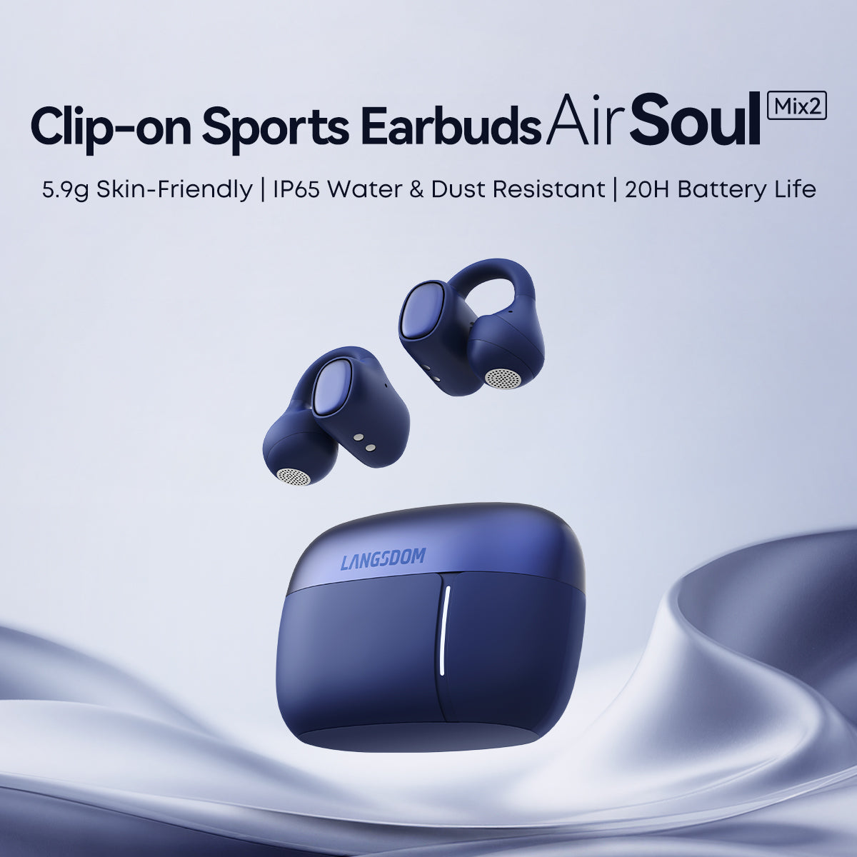 AirSoul Mix2 - Stylish Clip-on Open-Ear Earbuds